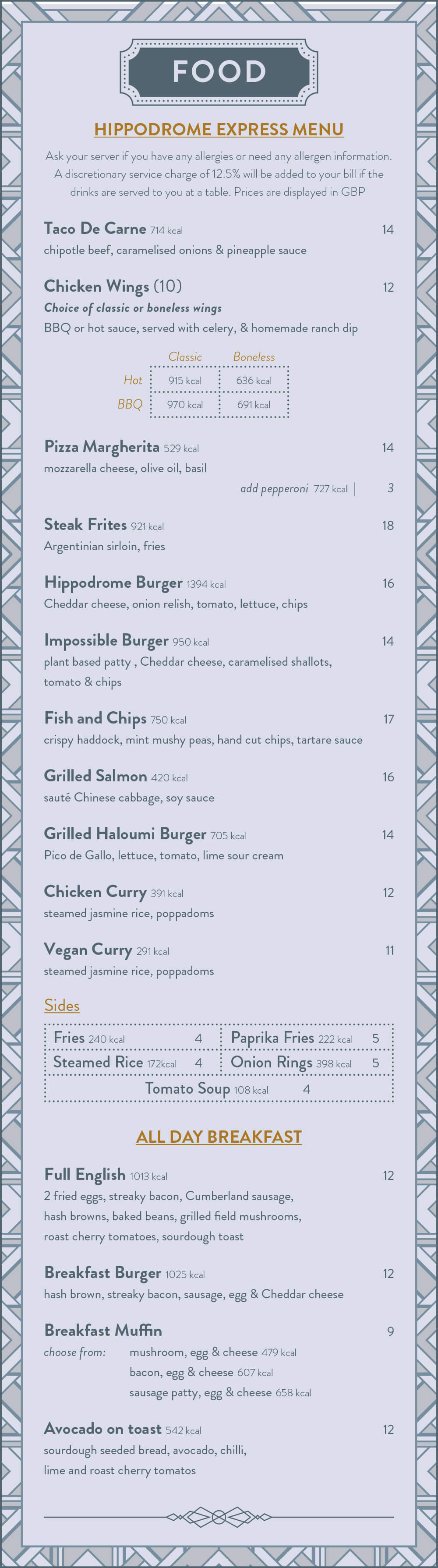 24 Hour Menu - Page 1