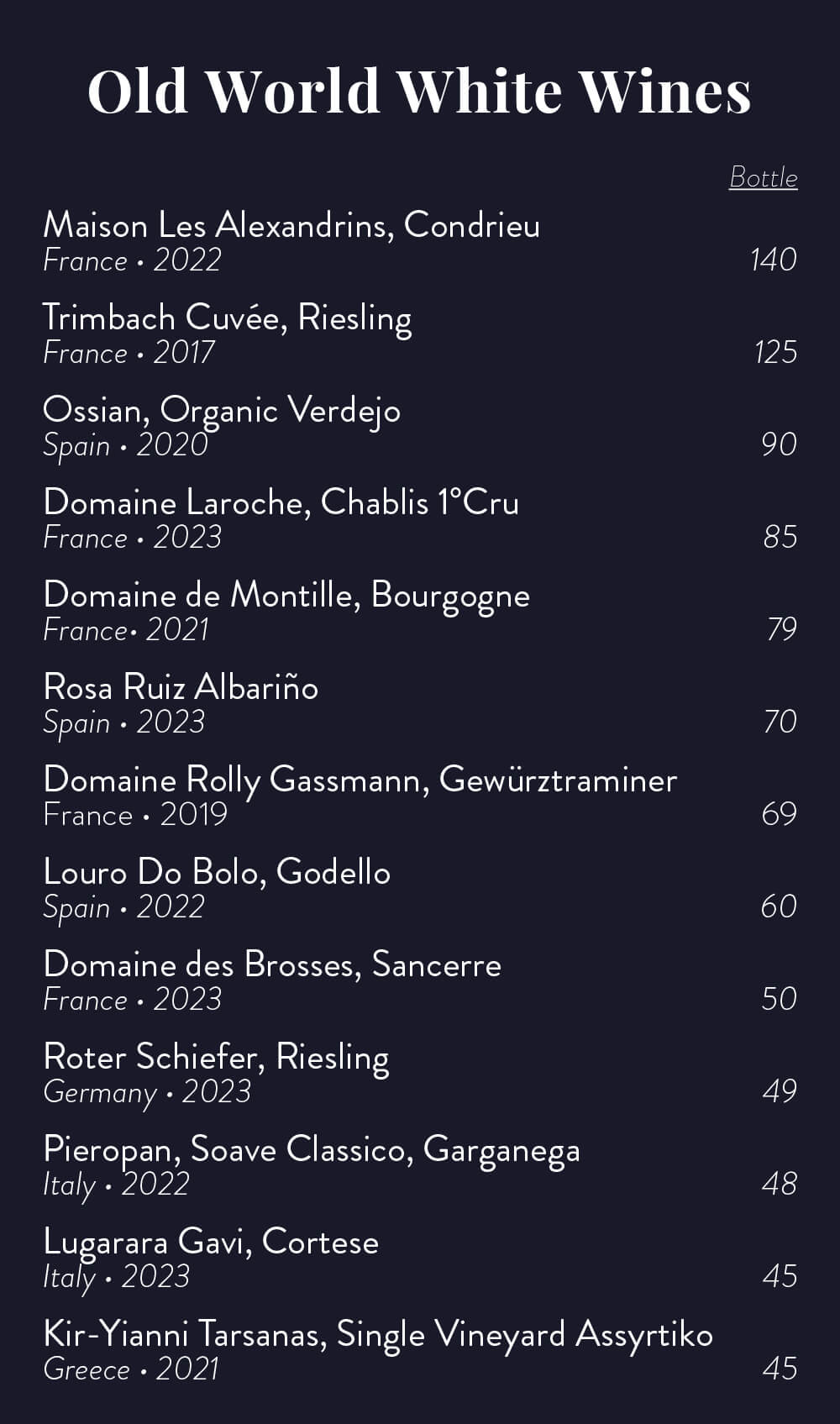 Heliot Steak House Wine List - Page 3