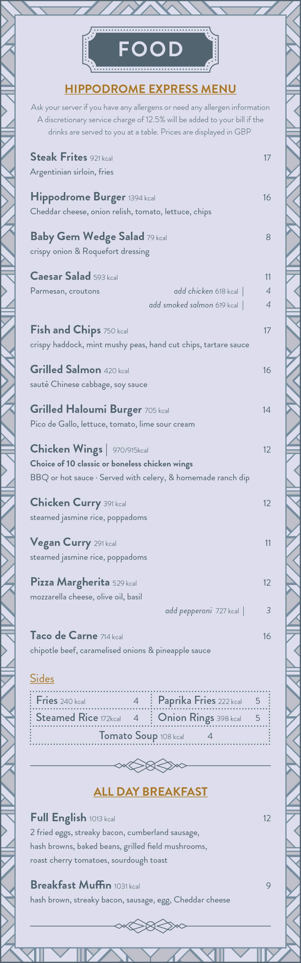 24 Hour Menu - Page 1